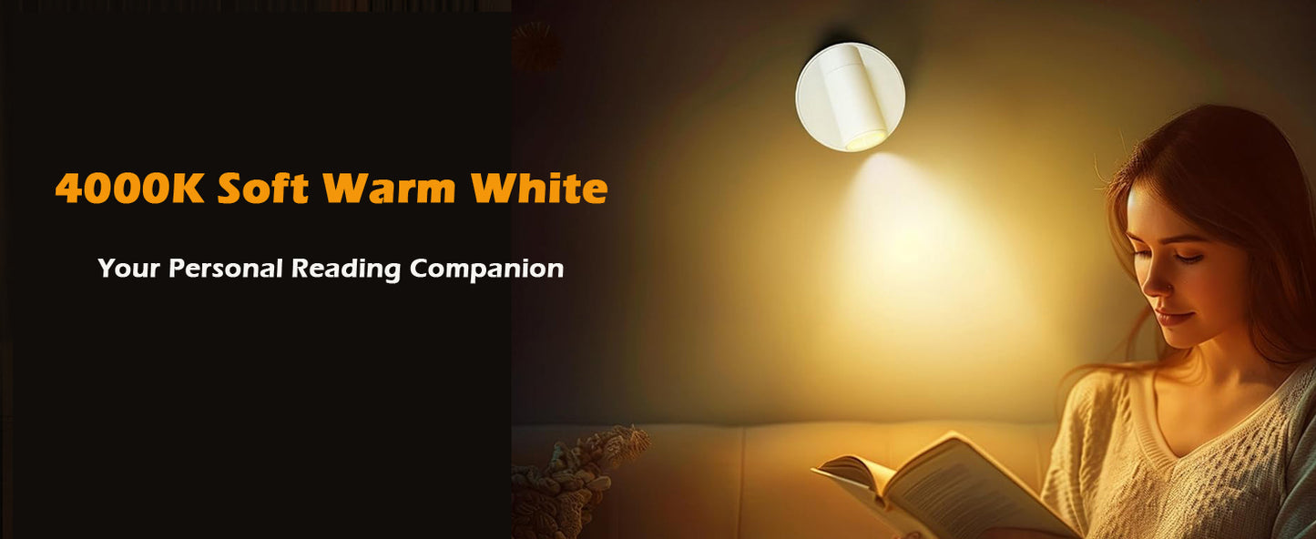 Cefrank LED Spotlight,Cordless LED Rechargeable Spotlight - 4000K Neutral White, 2000mAh Battery, 360° Adjustable, Dimmable, Wall/Ceiling Mountable, 1 Pack, White