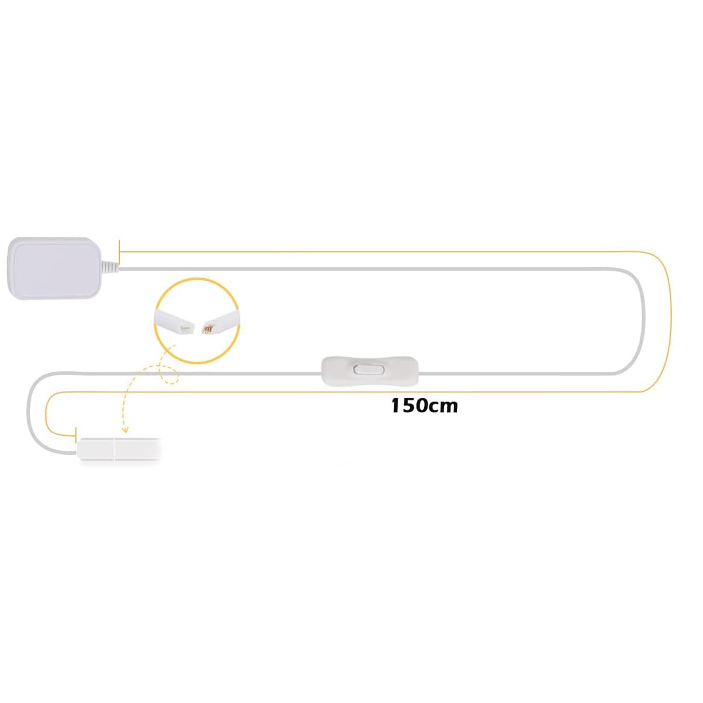 Power Supply for Cefrank Cabinet Light kit LS1802-6, UL-CE-Listed Adapter, Convert 110V ac to 12V dc Power Plug with On/Off Switch