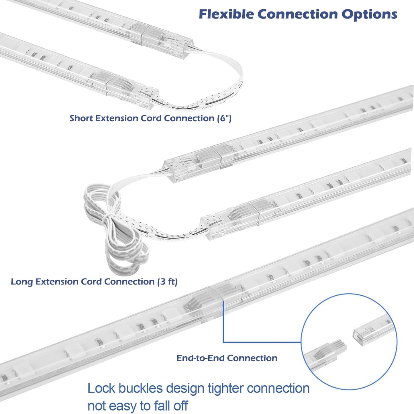 Cefrank Color Cabinet Lighting, 4pcs 12"(30cm) Linkable RGB LED Light Bar Kit for Display Cabinet, Smart App & Remote Control, Music Sync, Scene Modes, Multi-Colors
