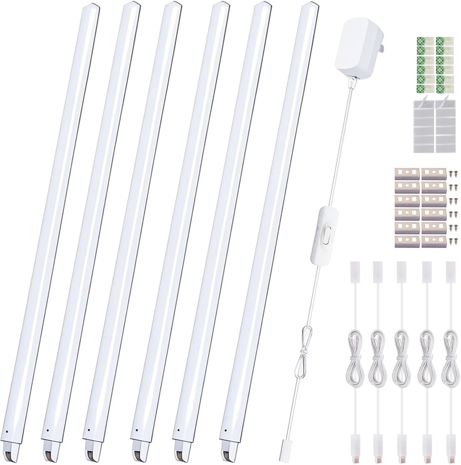 Cefrank V-Vorm Onder Kastverlichting Kit - 4x 30cm Dimbare LED Lichtbalken voor Vitrineplank Naadloze Verlichting - 1200lm, 12W (Zuiver Wit 6000K Cefrank V-Vorm Onder Kastverlichting Kit - 4x 30cm Dimbare LED Lichtbalken voor Vitrineplank Naadloze Verlichting - 1200lm, 12W (Zuiver Wit 6000K