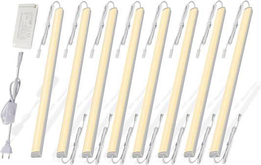 Cefrank 8pcs 30cm 12inch V-Shape Linkable LED Light Bars Under Cabinet Lighting