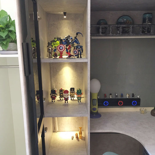 Cefrank Spotlights 8x1w White LED Mini Surface Mounted Light Jewelry Cabinet Lamp Dimmable Spot Lights, Pack-8