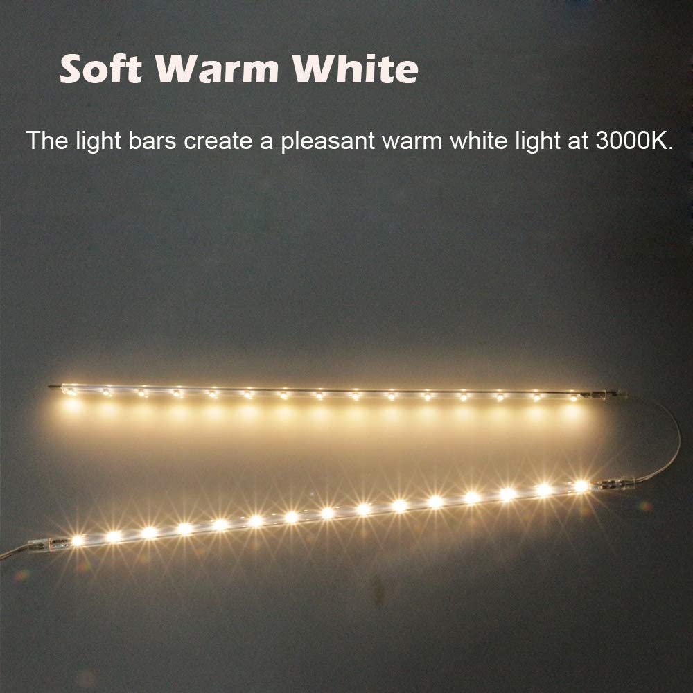 Cefrank 40cm Linkable 14inch Bookshelf Lights Set of 4 LED Light Bar Kit for Display Cabinet