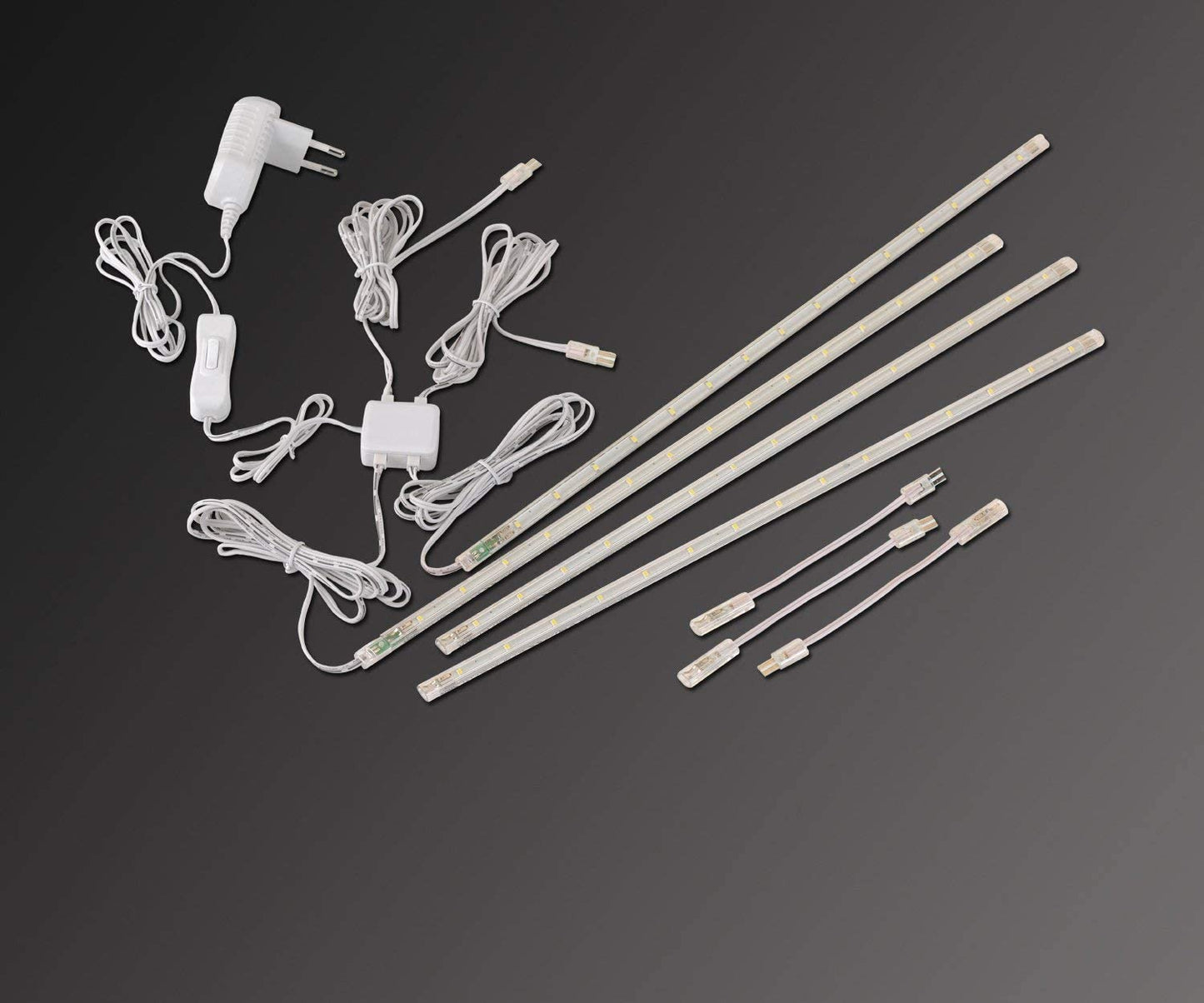 Cefrank 40cm Linkable 14inch Bookshelf Lights Set of 4 LED Light Bar Kit for Display Cabinet