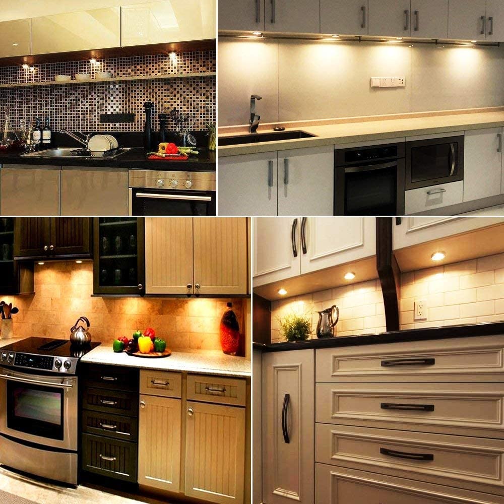 Dimmable Under Cabinet Light, Set of 4 Puck Lights, 8W 680LM
