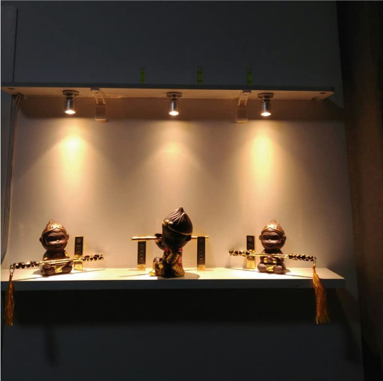 Cefrank Spotlights 8x1w White LED Mini Surface Mounted Light Jewelry Cabinet Lamp Dimmable Spot Lights, Pack-8