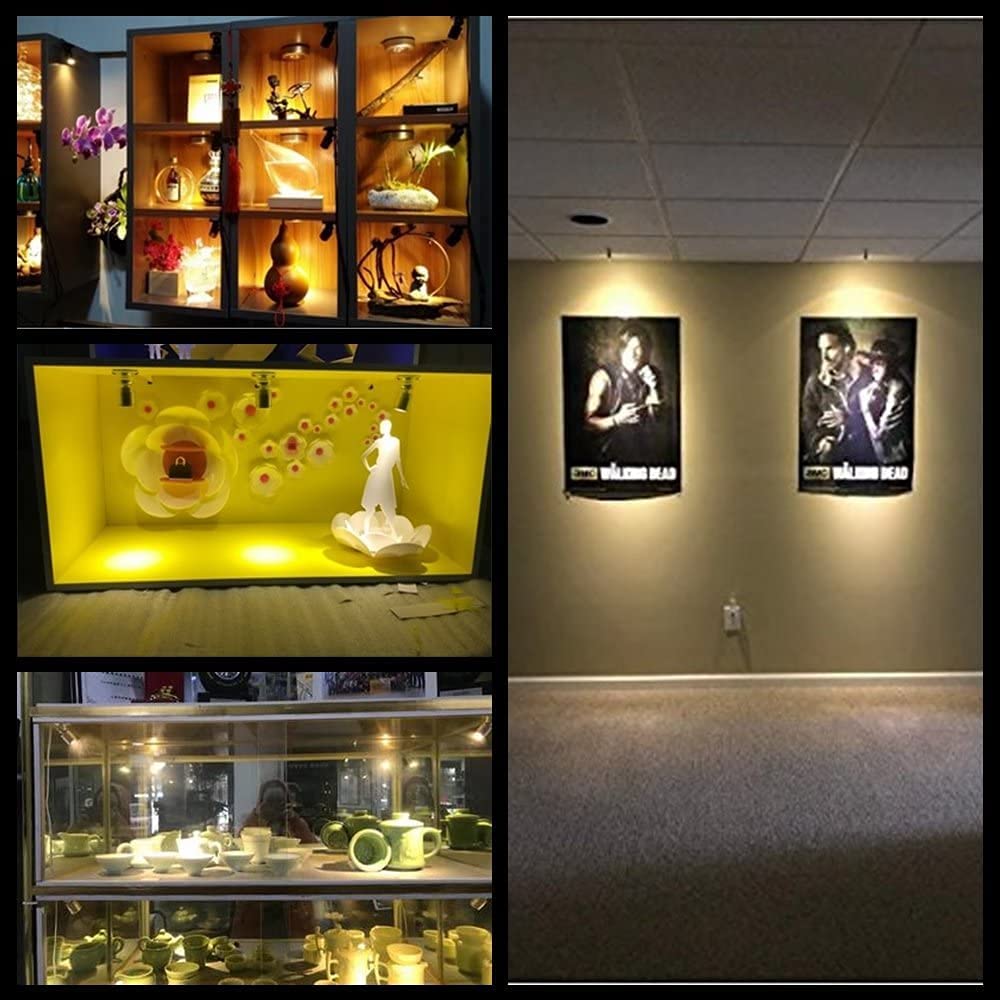 Cefrank Spotlights 8x1w White LED Mini Surface Mounted Light Jewelry Cabinet Lamp Dimmable Spot Lights, Pack-8