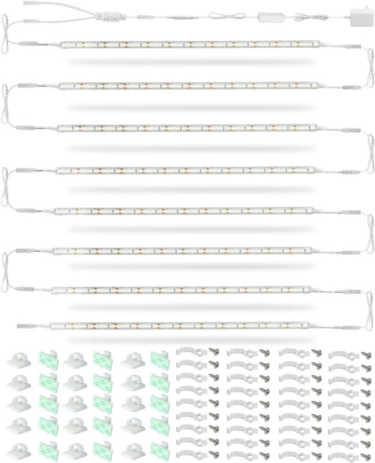 LED Under Shelf Display Case Lighting Kit 8×12" Linkable Lights Strips Set 20W