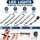Cefrank Display Cabinet Lights 6-Pack Linkable Bars Dimmable LED 1800lm total • plug-in • hold-to-dim memory switch • Peel-and-Stick • bookcase • closet • kitchen shelves