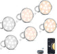 Cefrank Smart WiFi Puck Lights (6-Pack) - Alexa & App Controlled Under Cabinet Lighting Kit, Dimmable, 2700K-6000K Adjustable White, Easy Install for Shelves, Closets, Safes