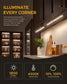 Cefrank Display Cabinet Lights 6-Pack Linkable Bars Dimmable LED 1800lm total • plug-in • hold-to-dim memory switch • Peel-and-Stick • bookcase • closet • kitchen shelves
