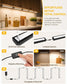 Cefrank Display Cabinet Lights 6-Pack Linkable Bars Dimmable LED 1800lm total • plug-in • hold-to-dim memory switch • Peel-and-Stick • bookcase • closet • kitchen shelves
