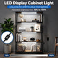 Cefrank Display Case Lights, 4-Pack 12" 30cm Under Cabinet LED Bars 1200lm • Plug-in • Ultra-slim bar for Curio Hutches, Bookcases, Pantry, Closets, Kitchen Counters
