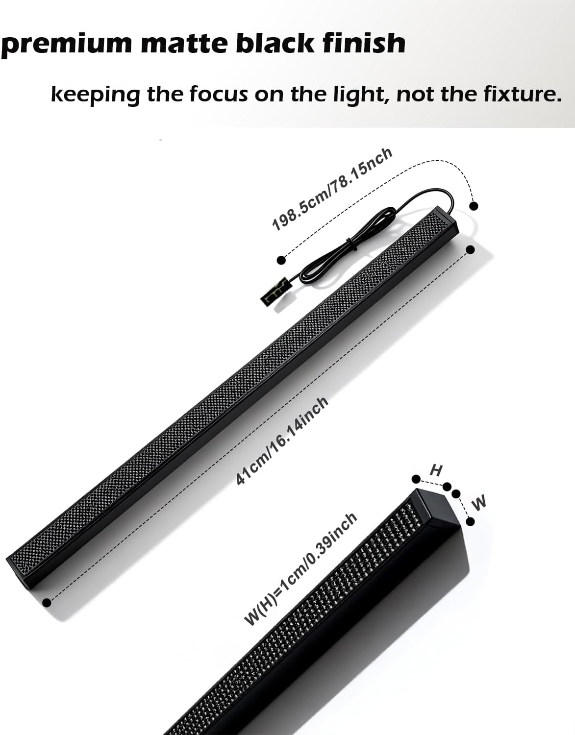 Cefrank LED Slat Wall Lights, 6-Pack 16 inch Dimmable Cozy Strip Lights with Touch Switch Lumisense Matte Black Finish, 3000K Warm White