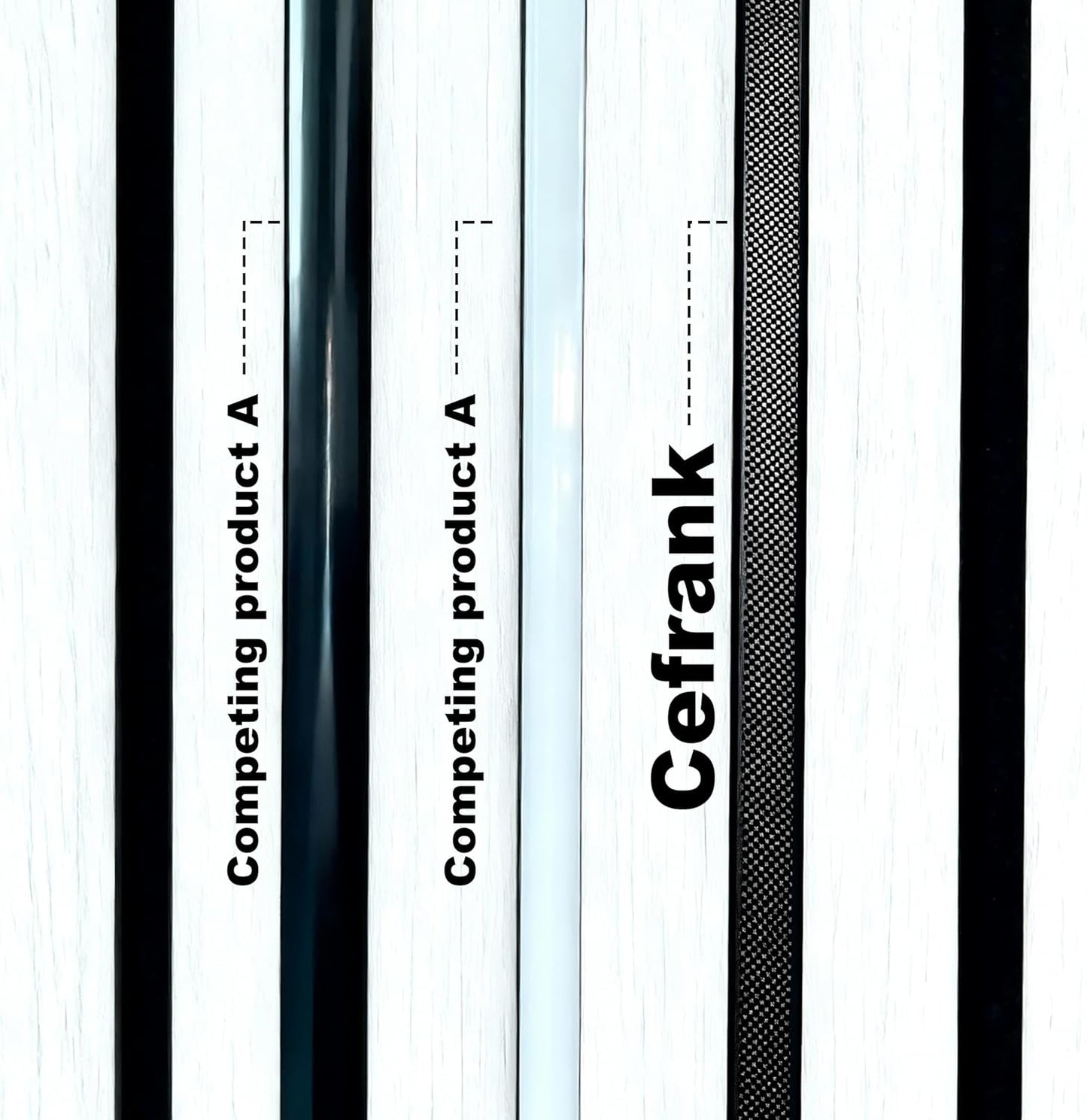 Cefrank LED Slat Wall Lights, 6-Pack 16 inch Dimmable Cozy Strip Lights with Touch Switch Lumisense Matte Black Finish, 3000K Warm White