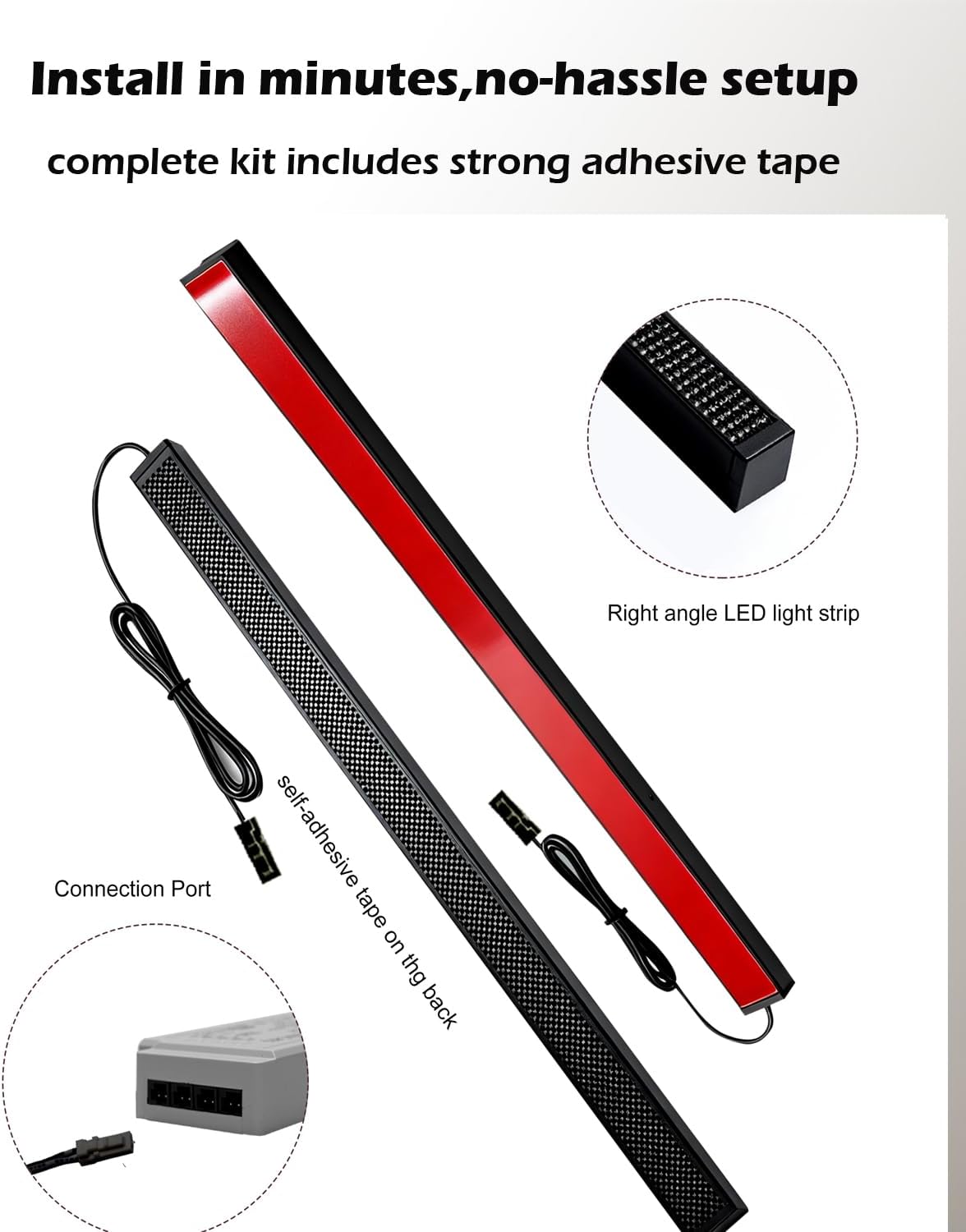 Cefrank LED Slat Wall Lights, 6-Pack 16 inch Dimmable Cozy Strip Lights with Touch Switch Lumisense Matte Black Finish, 3000K Warm White