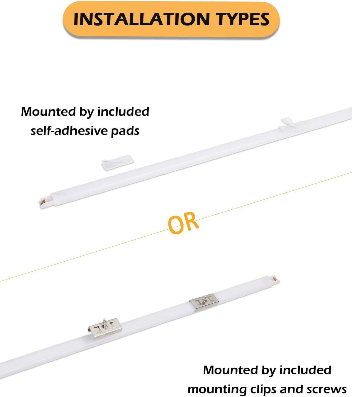 LED Under Cabinet Lighting 6-Pack 12 inch (30cm) Seamlessly Linkable Strip Light Bars for Cabinet, Kitchen, Shelf, Workbench, Cupboard Lighting, 1200 Lumen