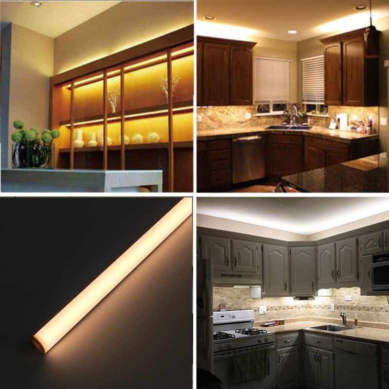 LED Under Cabinet Lighting, 4-Panels 12" V-Shape LED Light Bars - 1200lm 12W - Corded Electric with Built-in ON/Off Switch