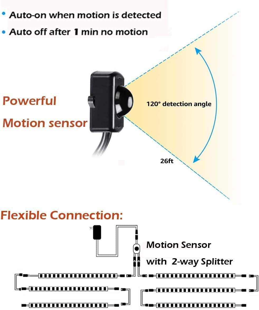 Safe Motion Sensor Lighting Linkable Light Bars Set of 6 pcs - B08SQBJJT9