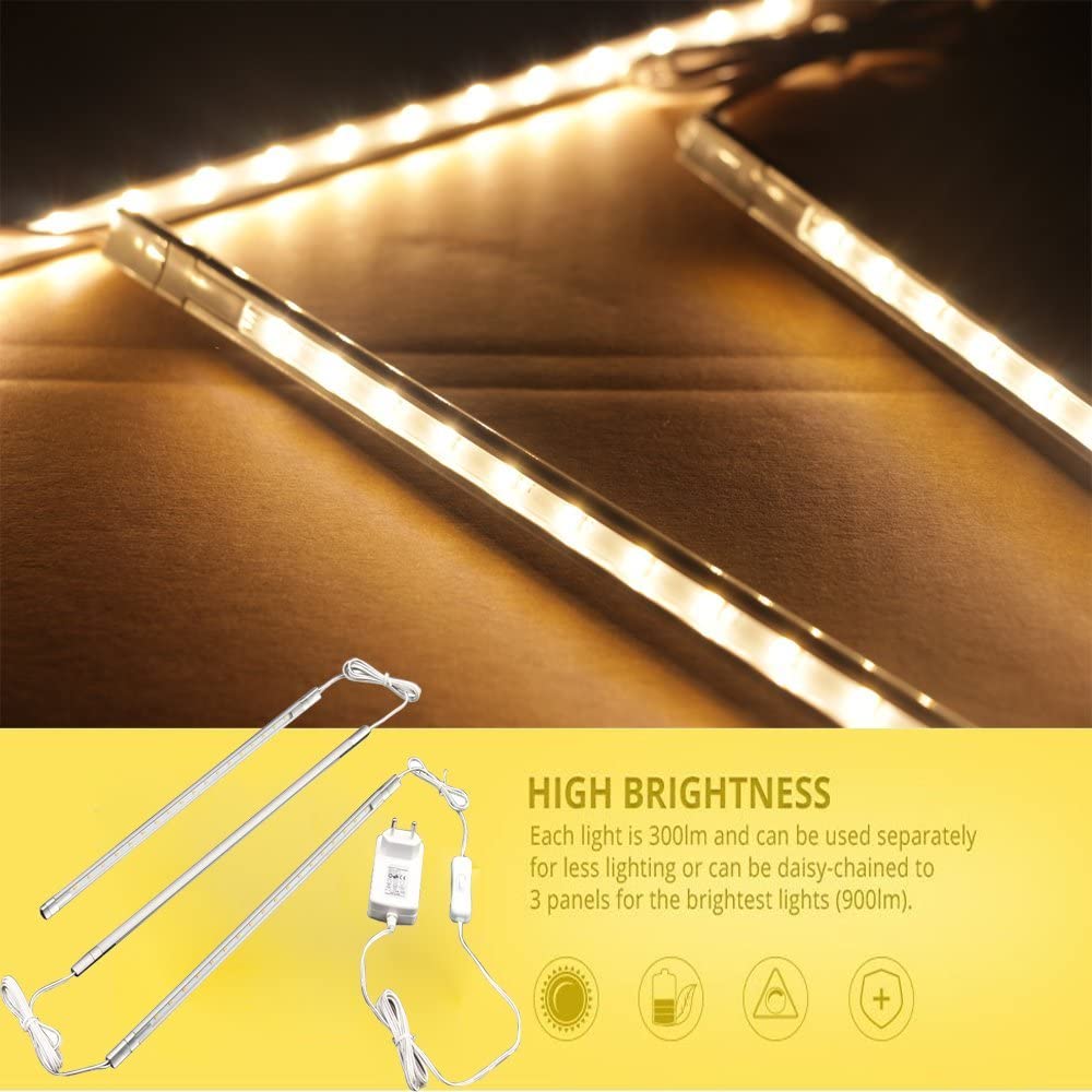 Linkable LED Under Cabinet Light Bar - Seamless Connection - 20 Inch -  Natural White