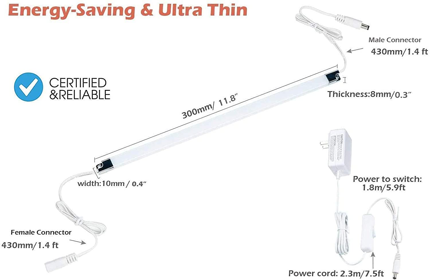 Safe Motion Sensor Lighting Linkable Light Bars Set of 6 pcs - B08SQBJ –  Cefrank